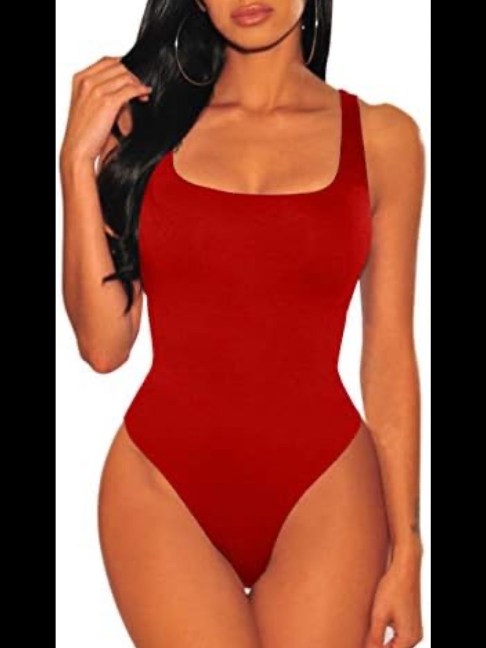 Women’s Red Scoop Neck One-Piece Bodysuit. Sz. Small.       149